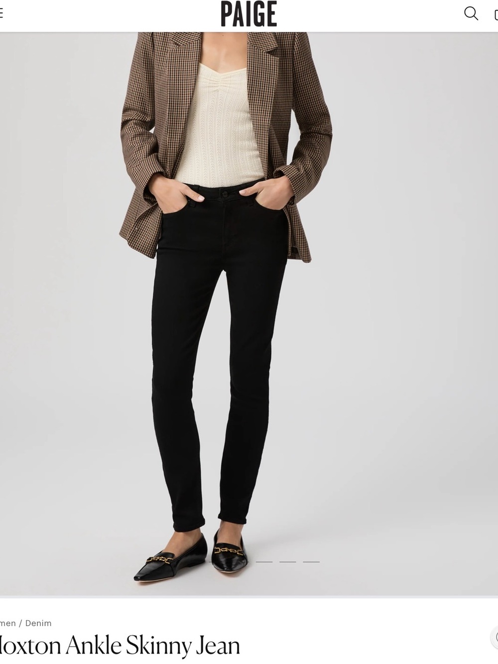 PAIGE Hoxton Black Skinny Jeans